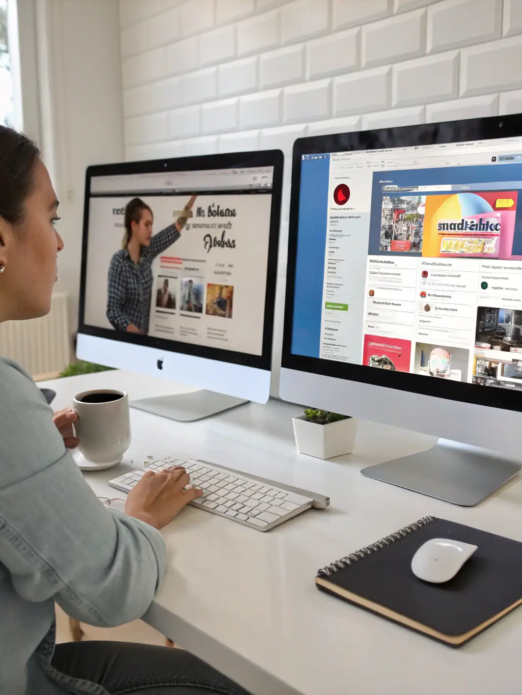 A visual representation of A/B testing, showing two different ad variations being tested, emphasizing Funnel Estratega's commitment to continuous improvement.